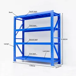 Four-tier steel shelving