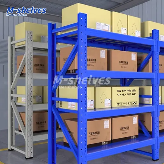 Four-tier steel shelving