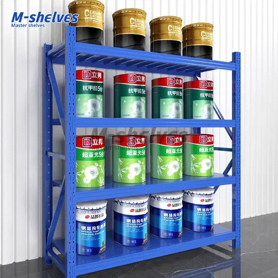 Four-tier steel shelving
