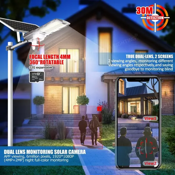60 W solar street light with camera