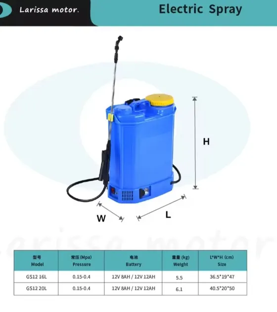16 L solar knapsack sprayer