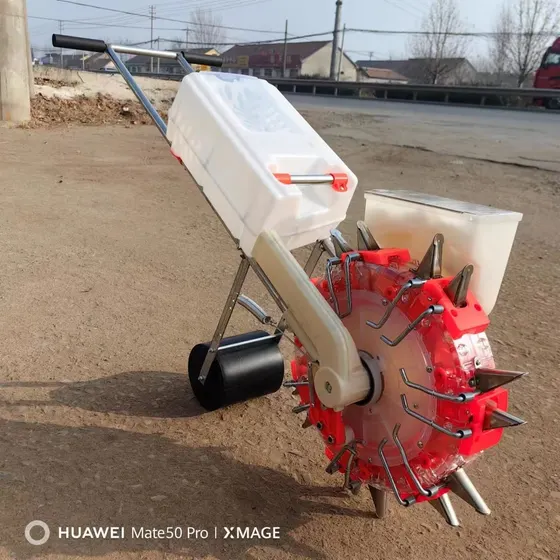 Single-row push seeder