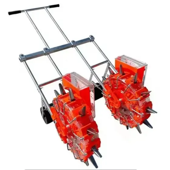 Two-row push seeder